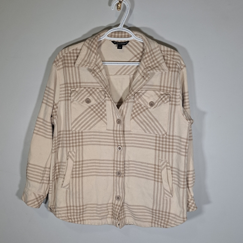 B.C Clothing Company Beige Plaid Flannel size small